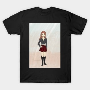 Shy School Girl in Uniform T-Shirt